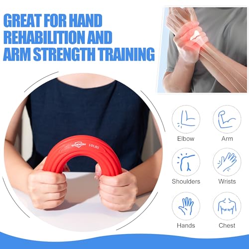 Resistance Therapy Bar Set with Grip Trainers - Red/Black/Blue for Elbow & Wrist Pain Relief