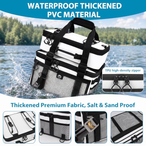 YVLEEN White 2-in-1 Paddle Board Cooler Bag with Detachable Insulated Top