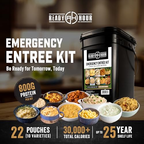 120-Serving Emergency Food Supply Bucket - Freeze-Dried Survival Meals for Disaster Camping Hiking