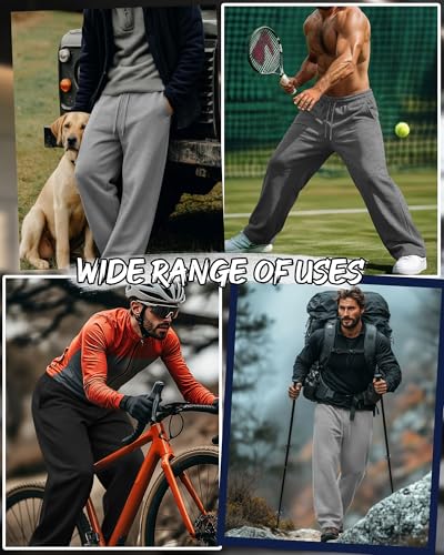 Men's Wide Leg Sweatpants with Open Bottom - Baggyfly 4 Pack