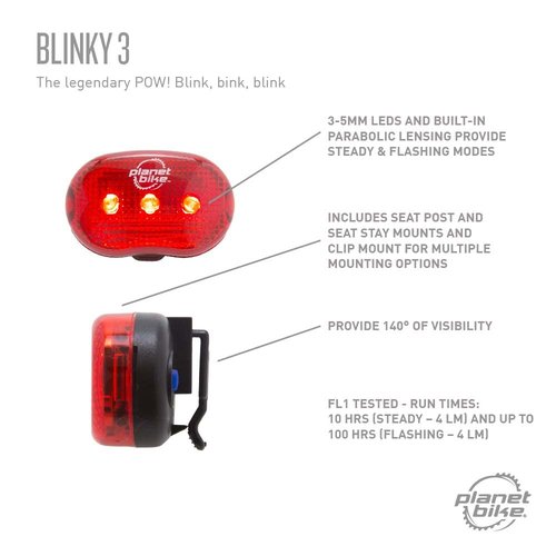 Planet Bike Blinky 3 Bike Tail Light