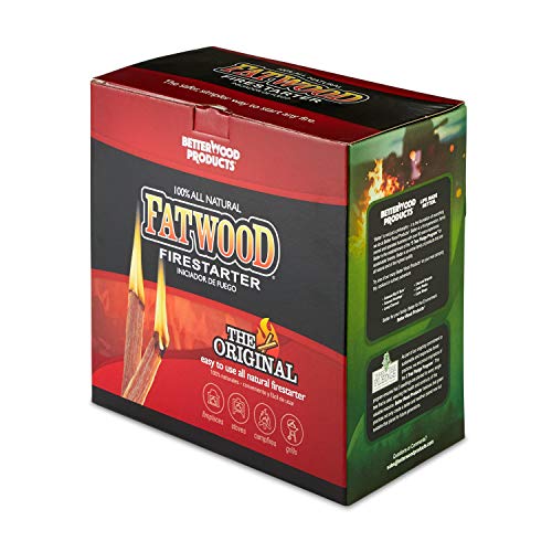 BetterWood Fatwood Fire Starters Burlap Bag 10Lb 4-Pack - Water-Resistant, Easy to Use