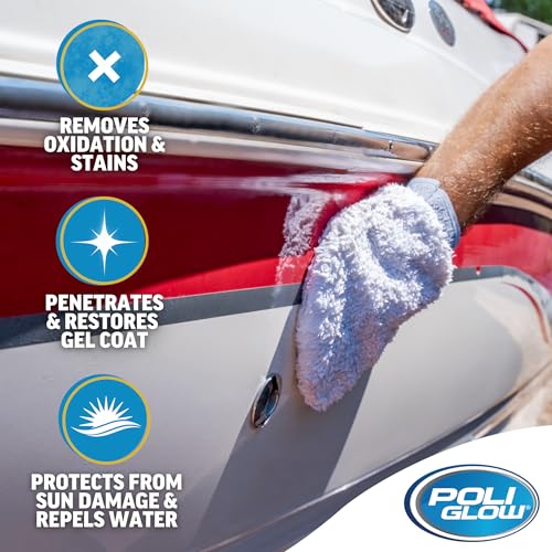 Poli Glow Boat & RV Fiberglass Restoration Kit 4-in-1 Gelcoat Repair & Shine