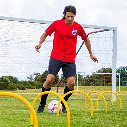 Soccer Passing Arc Set - 12 Durable Training Arcs with Stakes & Carry Bag for Accuracy & Skills