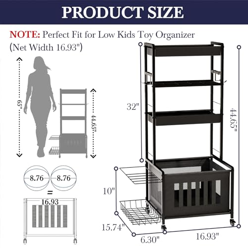 Faesun Small Sports Equipment Organizer - 4-Tier Ball & Gear Storage Cart with Wheels