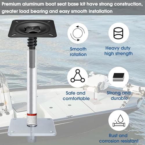 CLLOMAGY 13 Inch Boat Seat Pedestal Base Mount Kit 2 Pack for Marine & Fishing Boats