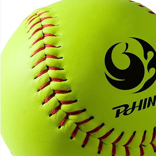 Slow-Pitch Softballs 11 & 12 Inch Set of 12 - Professional Quality Leather