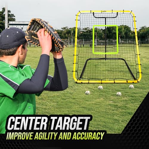 PLAYAPUT Baseball Rebounder Net 4x4.5FT Practice Pitchback & Fielding Aid