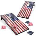 American Flag Cornhole Board Set 4x2FT with Carrying Bag & 8 Bean Bags