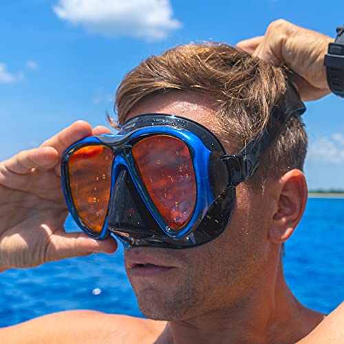 Large Black and Red Snorkel Mask Fins Travel Set for Adults - TUSA Powerview
