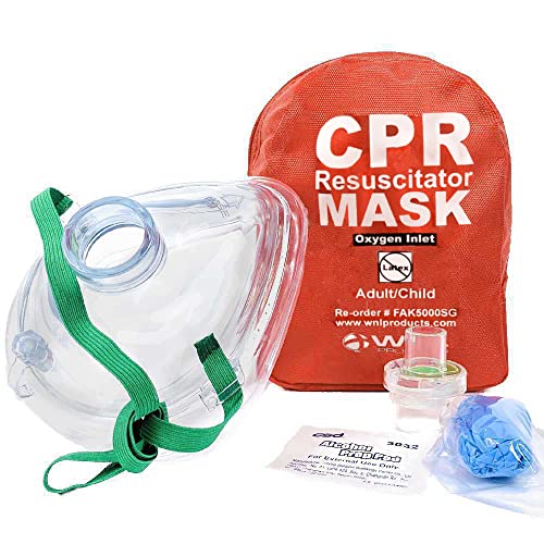 WNL Products 10-Pack Adult/Child CPR Rescue Masks Kit with Case