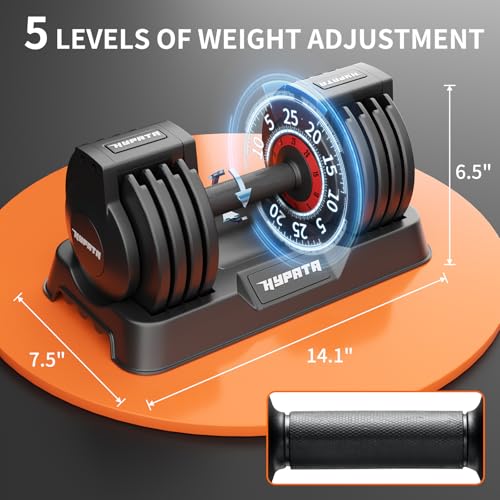 Adjustable Dumbbell Set 25/50/55 lbs with Quick-Change Weights for Home Gym - Black
