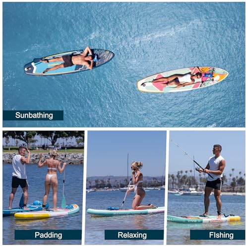GYMMALL Pink Inflatable Stand Up Paddle Board - All Skill Levels, Wide Non-Slip Deck, Complete Accessory Set