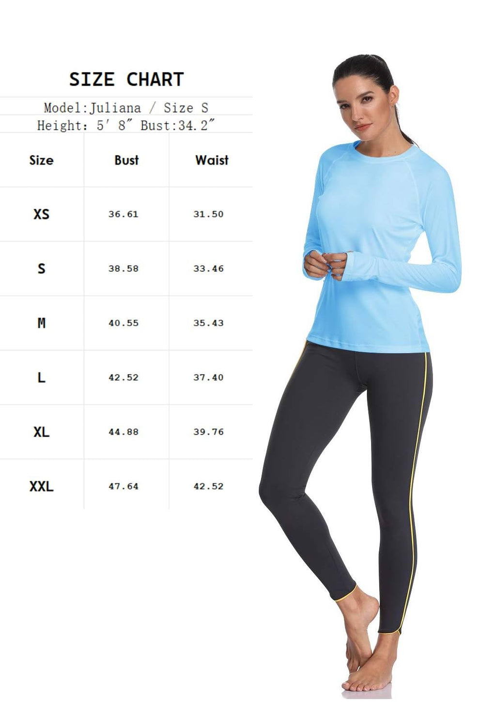 HISKYWIN Women's UPF 50+ Sun Protection Long Sleeve Shirts Outdoor Hiking Fishing Tops HF103- Blue-M