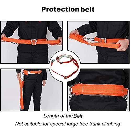Woovaash Tree Climbing Spikes - 304 Stainless Steel Tree Climbing Gear W/Belt　Clmbing Tools Adjustable Climbing Tree Non-Slip Pedal for Hunting Observation,Picking Fruit 17.6in （Brown）