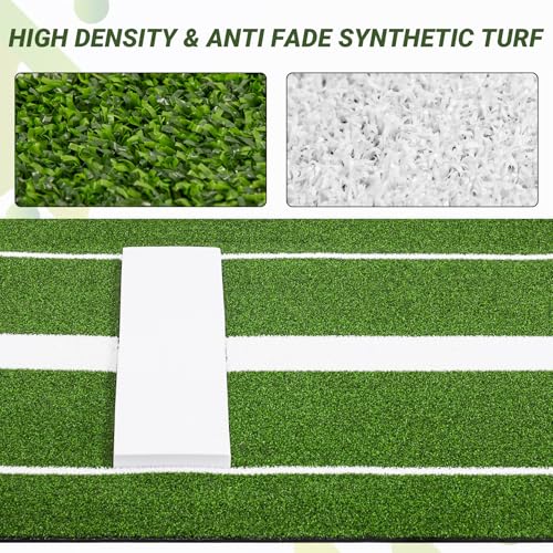 Neoaider Green Softball Pitching Mat with 30mm Thickened Mound, 10x3 ft Training Surface
