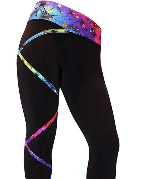 Ice Figure Skating Rainbow Criss Cross Pants (Child Medium)