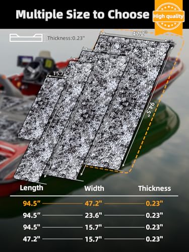 FOCEAN Snow Camo Boat Flooring EVA Foam Decking Self-Adhesive Marine Mats, 94.5" x 47.2"