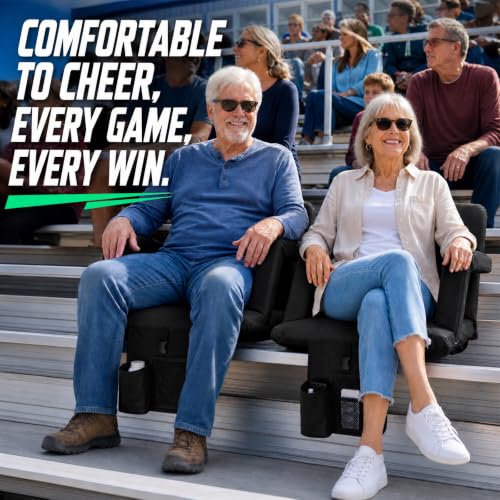 Sekey 25-Inch Extra Wide Stadium Seat with Back Support No Heat - 1 Pack