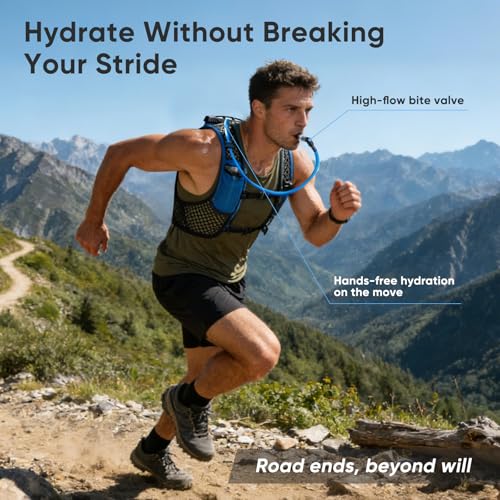 2L Hydration Bladder with Insulated Tube - Navy Blue Leak-Proof Water Reservoir for Hiking & Cycling