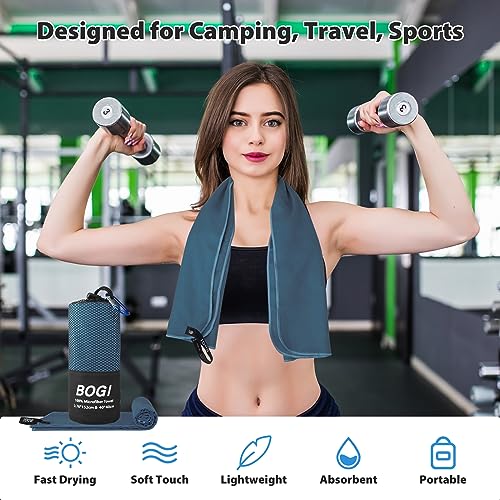 BOGI 4-Pack XL Microfiber Travel & Beach Towels - Quick Dry, Soft & Lightweight