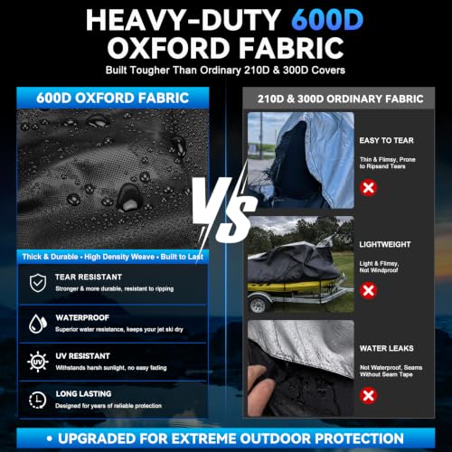 Raceast 136-145 Inch Heavy Duty Trailerable Jet Ski Cover with Dual Vents