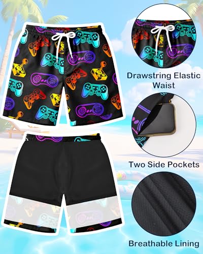 Boys Two Piece Rash Guard Swim Set - Long Sleeve Swimsuit & Trunks, 14-16 Years Variation