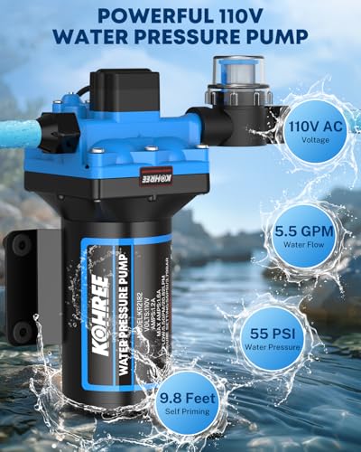 Kohree 110V Self-Priming Water Pressure Pump 5.5 GPM 55 PSI - Model Variation