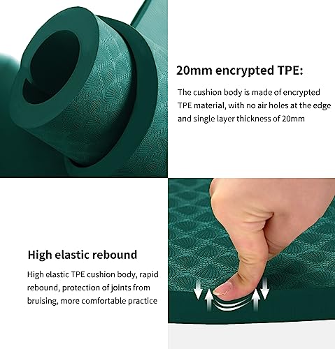 Nuveti Extra Long Exercise Yoga Mat 183x80x20mm - Green, Non Slip, Thick Support