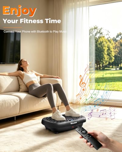 120-Level Vibration Plate Exercise Machine with Resistance Bands for Full Body Workout