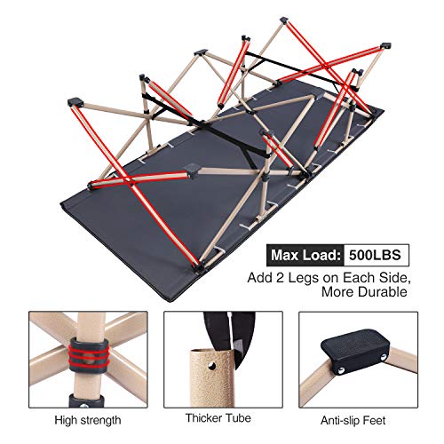 REDCAMP Heavy Duty Oversized Camping Cot for Adults - Dark Grey, 33.5'' Wide, Supports 500lbs