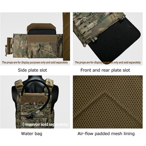 Tactical Outdoor Vest with PALS Molle System - Quick Release Adjustable Hunting Vest, One Size Cp