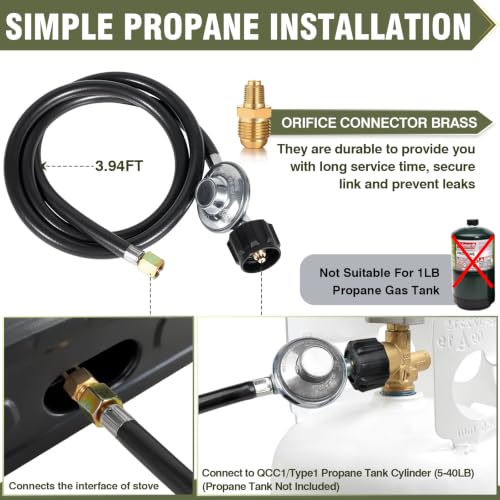 Bestfire Portable Propane Camp Stove with Dual 12,000 BTU Burners, Auto Ignition, Rust-Resistant Steel