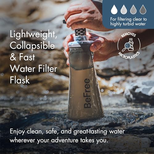 Katadyn BeFree 1L Black Collapsible Water Filter Bottle for Hiking Outdoors