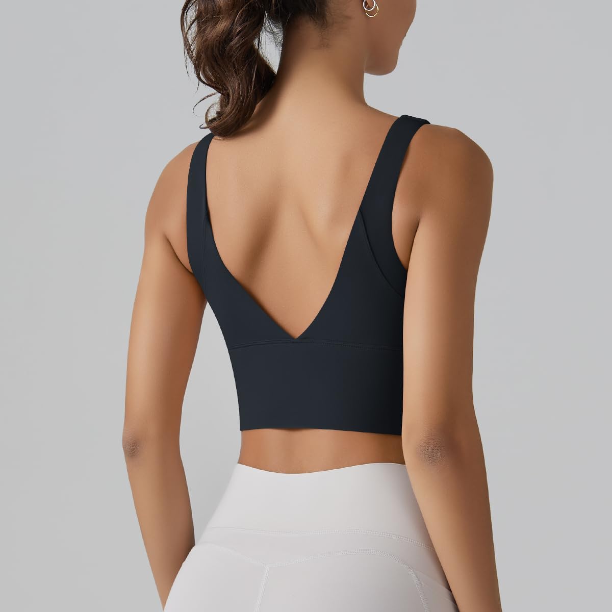 ABOCIW Longline Sports Bra - Wireless Padded Yoga Bra for Women | Medium Support Workout Crop Top