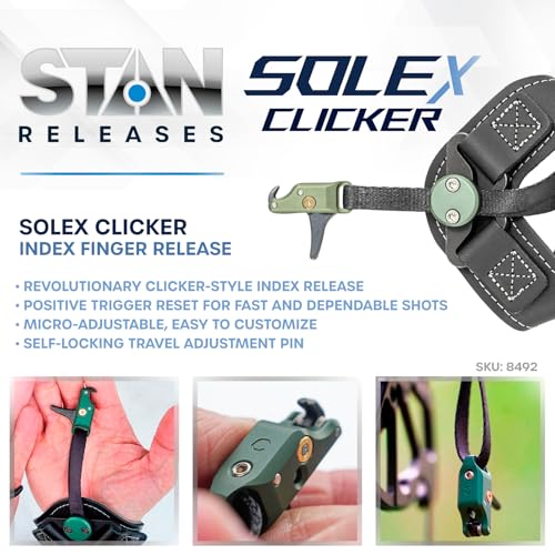Stan SoleX Clicker WebConnect Archery Release - Open Hook Trigger, Adjustable Tension & Length
