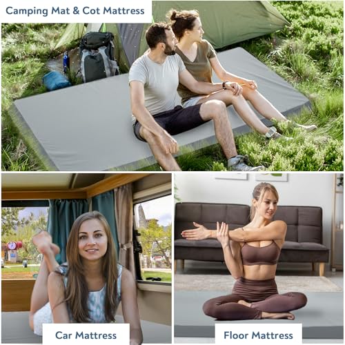 Single 75x30x3 Inch Memory Foam Camping Cot Pad with Waterproof Cover