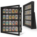 NicheTekk Wall-Mounted Baseball Card Display Case with UV Protection - Holds 24 Cards
