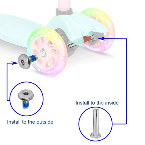 OTFAITP Front Wheel Screw Assembly for Kids Scooters with M8 47mmx8mm OD Inline, Suitable for Foldable Scooter Front Wheel Screw Length 47mm, 1.85inch Wheel Axles Repair Tool (3pc)
