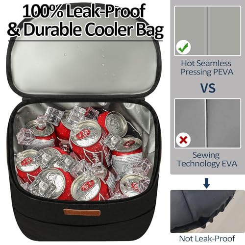 Vankor Insulated Cooler Backpack Leakproof 45 Can Capacity - Black