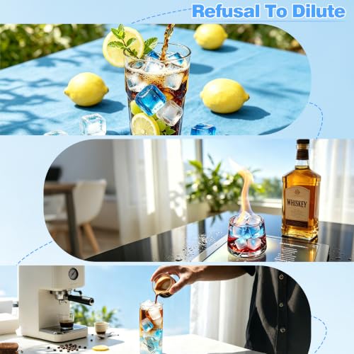 Reusable Plastic Ice Cubes 500-Piece Set - Non-Diluting Drink Chillers for Cocktails & Beverages