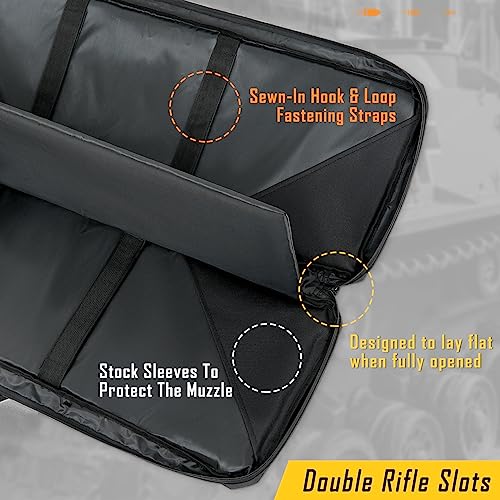 DULCE DOM Black 42-inch Double Rifle & Pistol Soft Gun Case with Padded Compartments