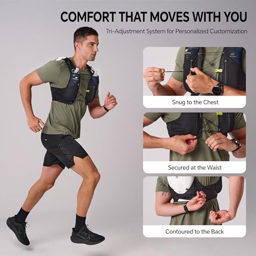 N NEVO RHINO White Large 12L Trail Running Hydration Vest with 2 Soft Flasks
