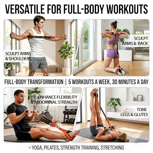 Orange Pedal Resistance Band with Handle and Door Anchor Kit - 10PCS