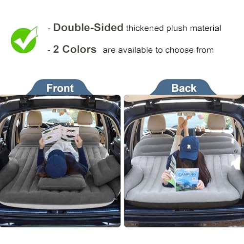 Ciremiv SUV Air Mattress Dark Coffee with Pump - Double Side Flocked Car Bed