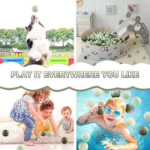 Clear Ball Pit Balls - 2.2 Inch Non-Toxic, Crush Proof Plastic Toy Balls, 100 Pack in Pearl Light Green, Green & White - Safe for Kids