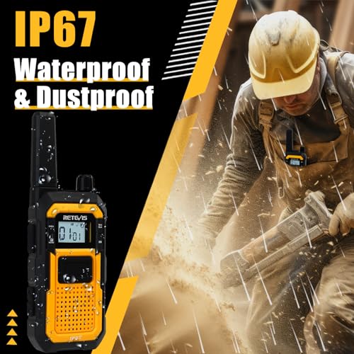 Retevis RB48 Heavy Duty Walkie Talkies with Dual Charger - Long Range Two-Way Radios