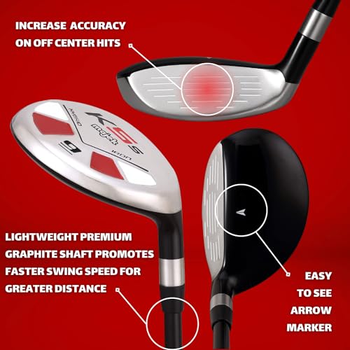 Majek Men's #9 Senior Flex Golf Hybrid Club Right-Handed Utility A Flex