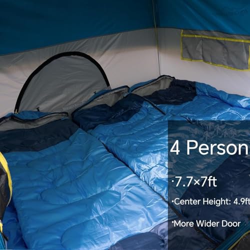 Loyeahcamp 4-Person Dome Camping Tent with Rainfly - Dark Blue