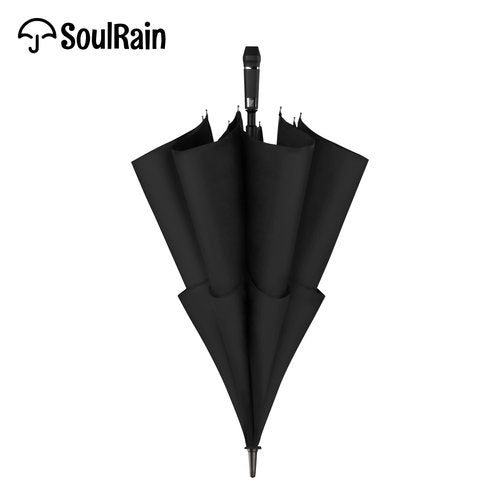 SoulRain 62 Inch Arc Umbrella Double Layer Vented Big Windproof Waterproof Umbrellas,Automatic Open Golf Umbrella for Men and Women and Family(black)